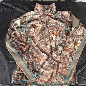Cabela's Outfit Her Camo Quarter-Zip with Teal Trim